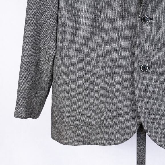 Old Navy Men's Classic Herringbone Blazer Gray SZ XL Polyester Wool Blend Career - Picture 4 of 10